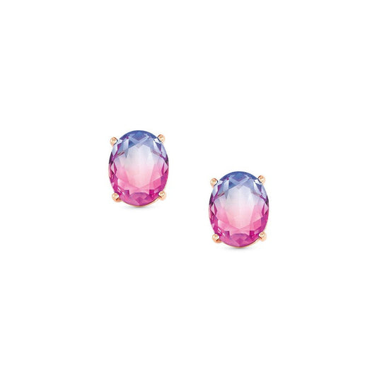 Nomination Symbiosi Rose Gold Earrings, Pink & Purple Stones
