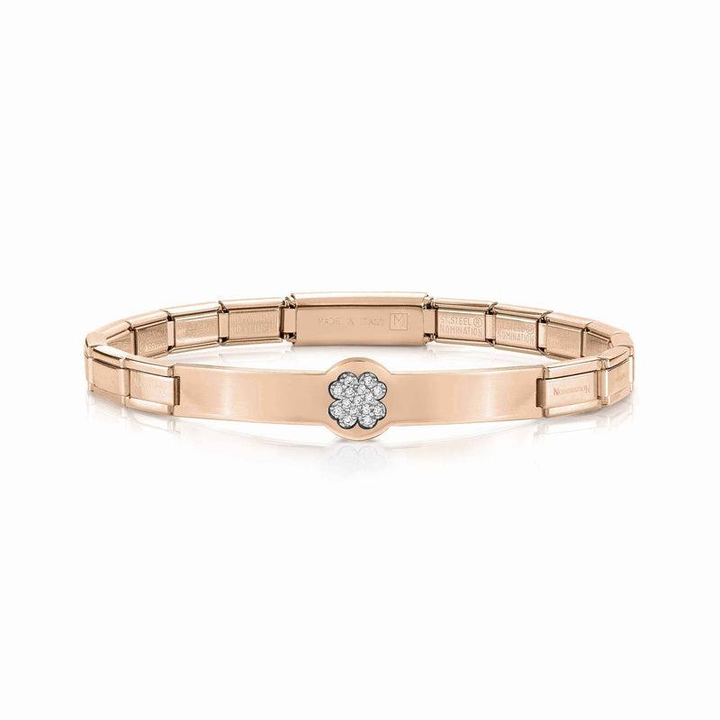 Nomination Trendsetter Bracelet Coloured Clover with Gemstones - oro rosa