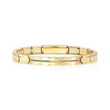 Nomination Trendsetter New York Bracelet, Row Place, Multicolour Cubic Zirconia, Yellow PVD, Stainless Steel