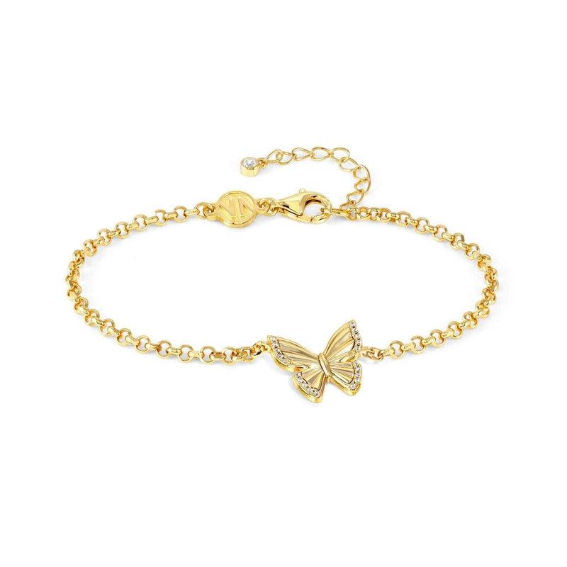 Nomination Truejoy Bracelet, Etched Butterfly, Cubic Zirconia, 24K Gold