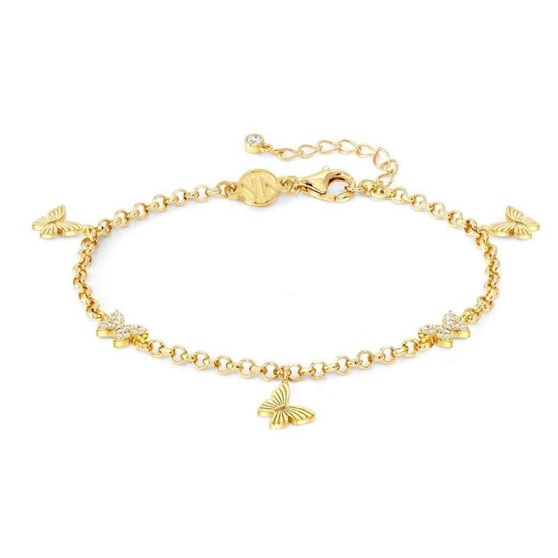 Nomination Truejoy Bracelet, Etched Butterfly, Cubic Zirconia, 24K Gold
