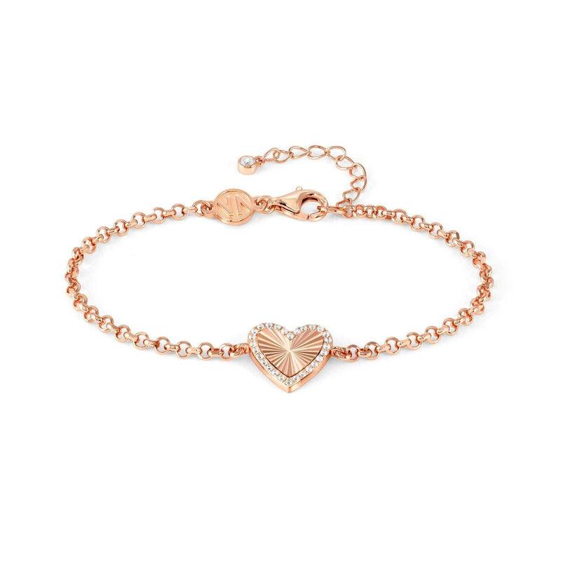 Nomination Truejoy Bracelet, Etched Hearts, Cubic Zirconia, 22K Rose Gold