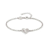 Nomination Truejoy Bracelet, Etched Hearts, Cubic Zirconia, Silver