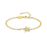 Nomination Truejoy Bracelet, Etched Star, Cubic Zirconia, 24K Gold