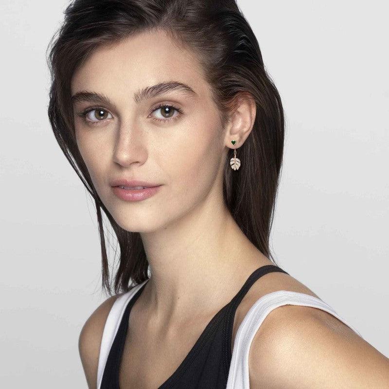 Nomination Vita Earrings, Leaf, 22K Rose Gold