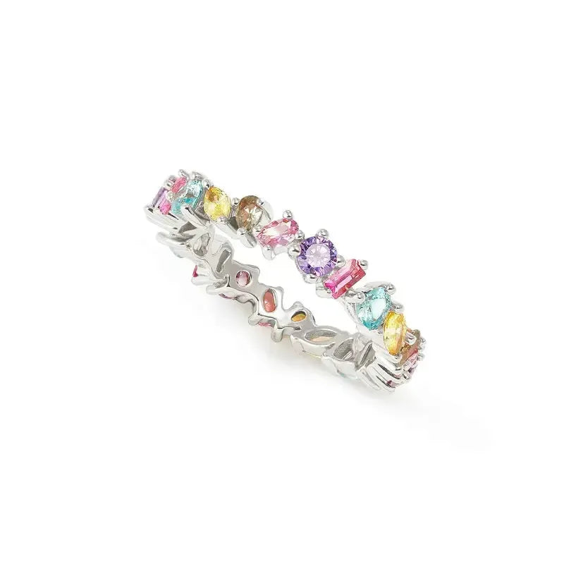 Nomination Wave Infinity Ring with Coloured Cubic Zirconia