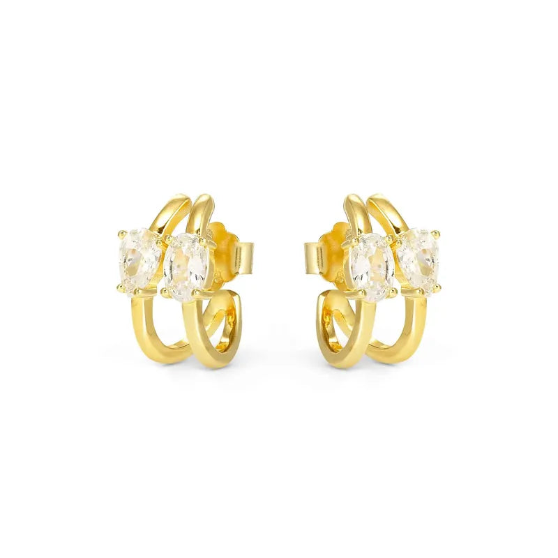 Nomination Yellow Gold Colour Wave Aurora Hoop Earrings