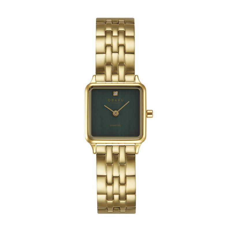 Obaku Adamas Sugar - Stainless Steel Gold PVD Strap Black Dial Watch V301LXGESG