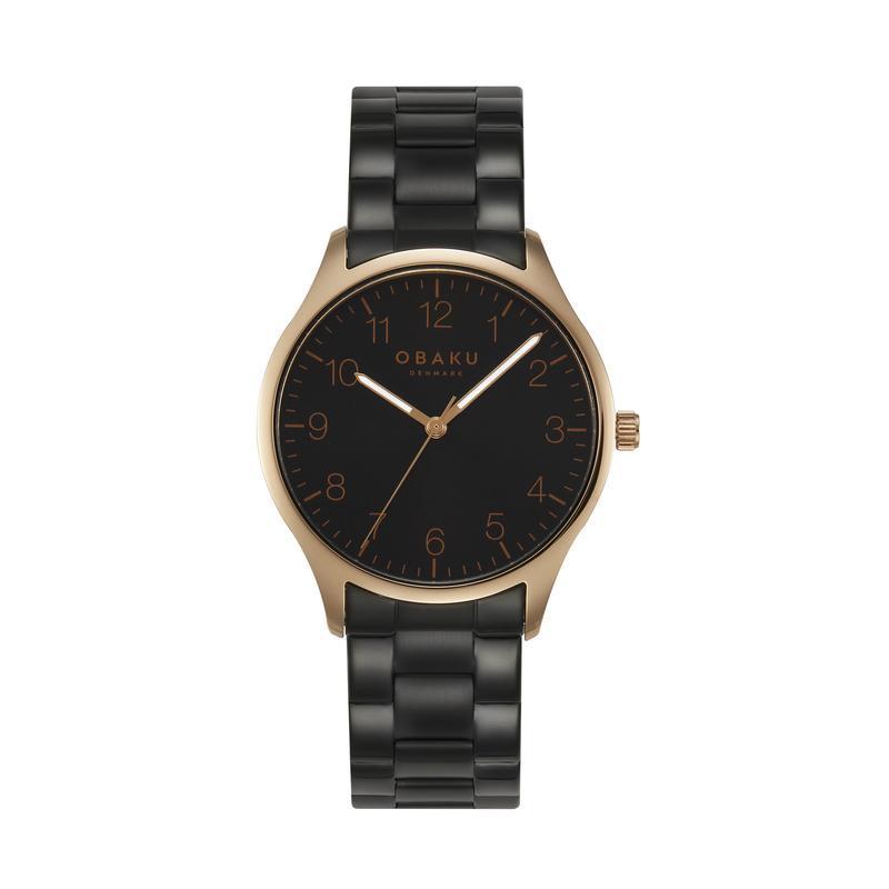 Obaku Falke Ink - Stainless Steel Black Dial Watch V260GXVBSB-DAF