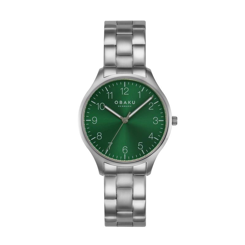 Obaku Falke Lille - Stainless Steel Strap Green Dial Watch V260LXCESC-DAF