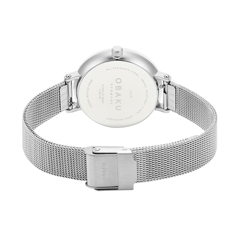 Obaku Lilje Steel - White Dial Ladies Watch V299LXCWMC-EJBCW
