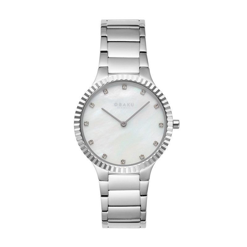 Obaku Linje Lille - Brace MOP Dial Stainless Steel Ladies Watch V292LXCWSC