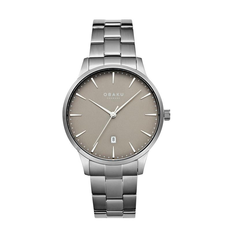 Obaku Lyng Stor Smokey - Stainless Steel Strap Grey Dial V247XDUUSU