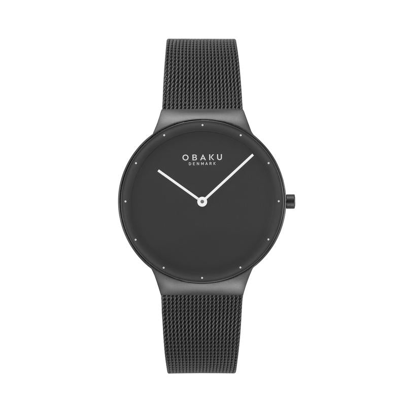 Obaku Net Lille Charcoal - Black Dial Stainless Steel Ladies Watch V307LXBBMB