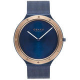 Obaku Note Ocean Blue Rose Gold 42mm Watch - V285GXSLML