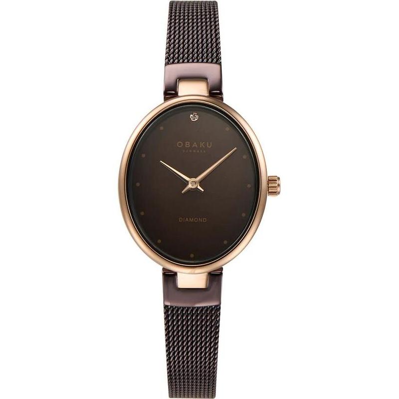 Obaku Oval Diamond V312LXVNMN Women's Watch