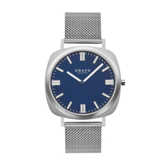 Obaku Punkter Arctic - Blue Dial Stainless Steel Gents Watch V296GXCLMC