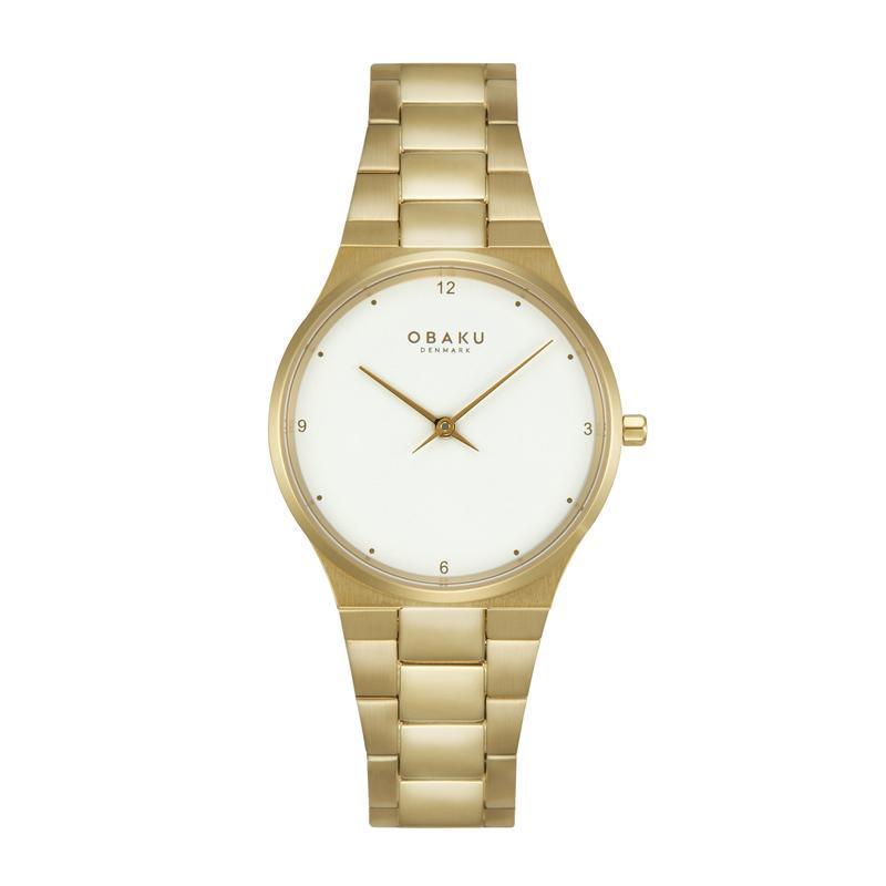 Obaku Serviet Lille - Stainless Steel Gold PVD White Dial Watch V305LXGWSG
