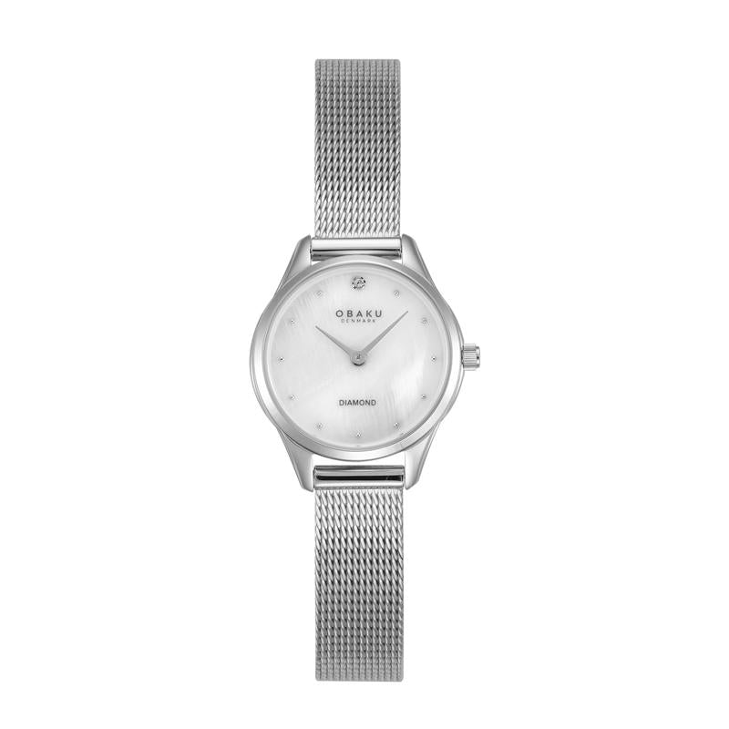 Obaku Smykke - Stainless Steel Mesh Strap Silver Dial Watch V297SXCWMC
