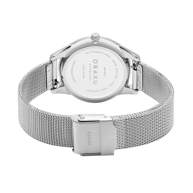 Obaku Smykke Steel - White Dial Stainless Steel Ladies Watch V297LXCIMC