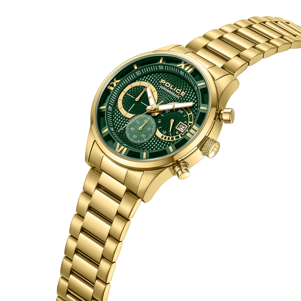 Police Driver Green Dial Men's Watch