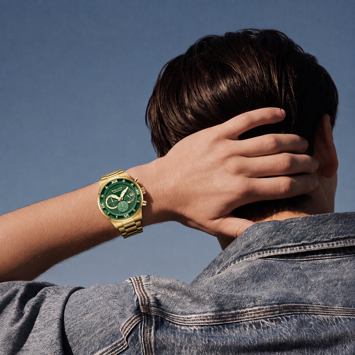 Police Driver Green Dial Men's Watch