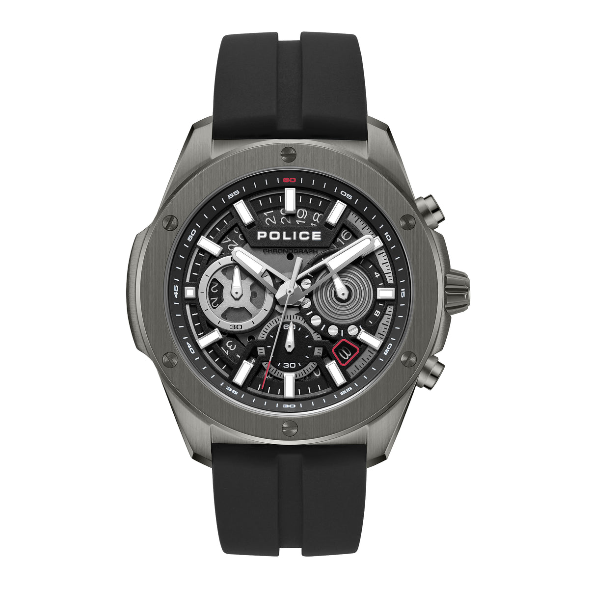 Police Warren Black Dial Gunmetal Men's Watch