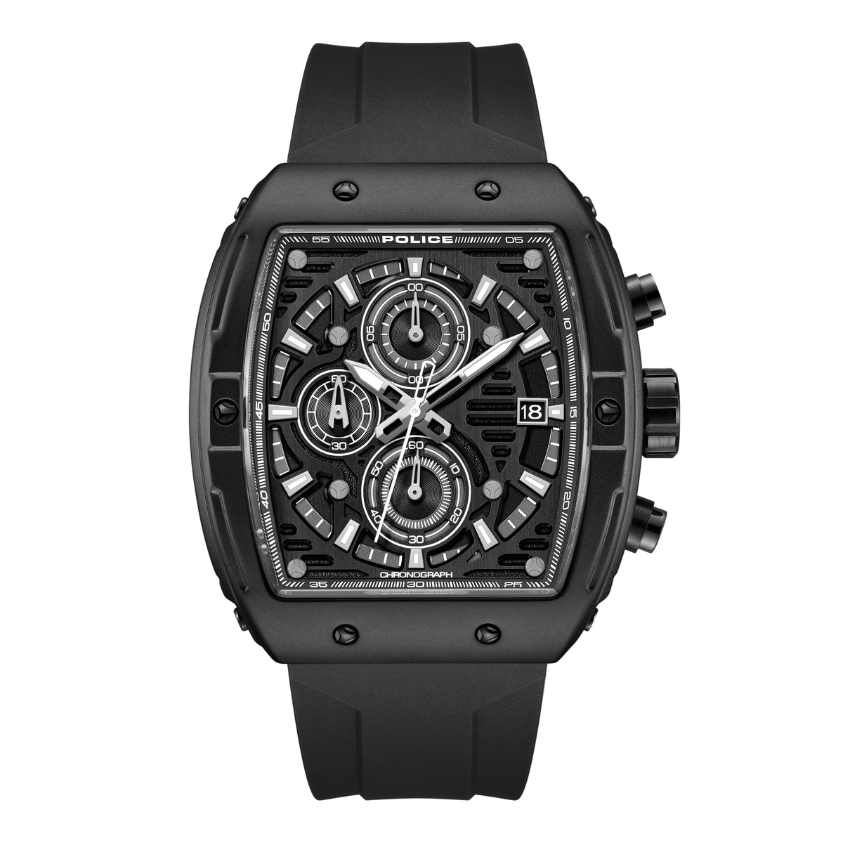 Police Connector Rebel Black Dial Men's Watch
