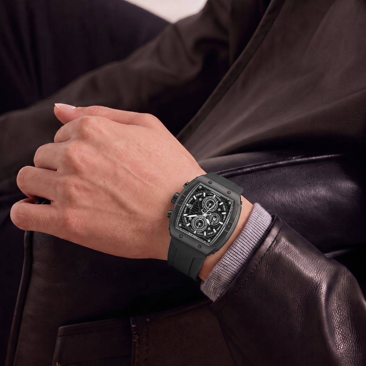 Police Connector Rebel Black Dial Men's Watch