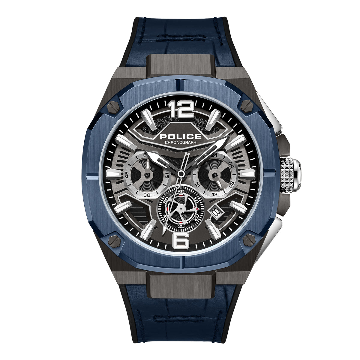 Police Juneau Grey Dial Blue Strap Men's Watch
