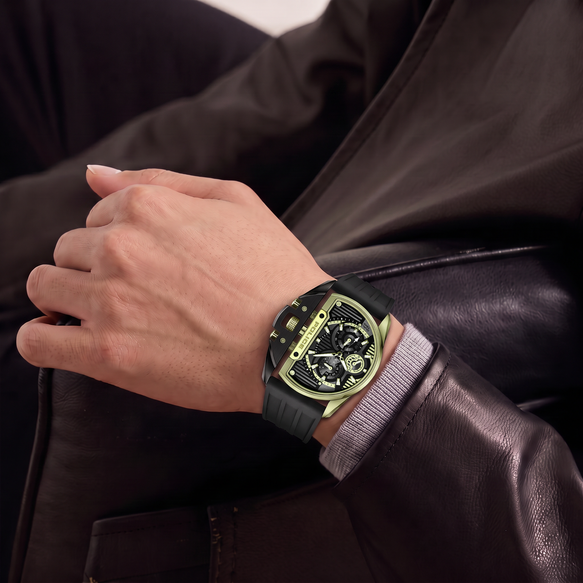 Police Daintree Black Dial Green Men's Watch