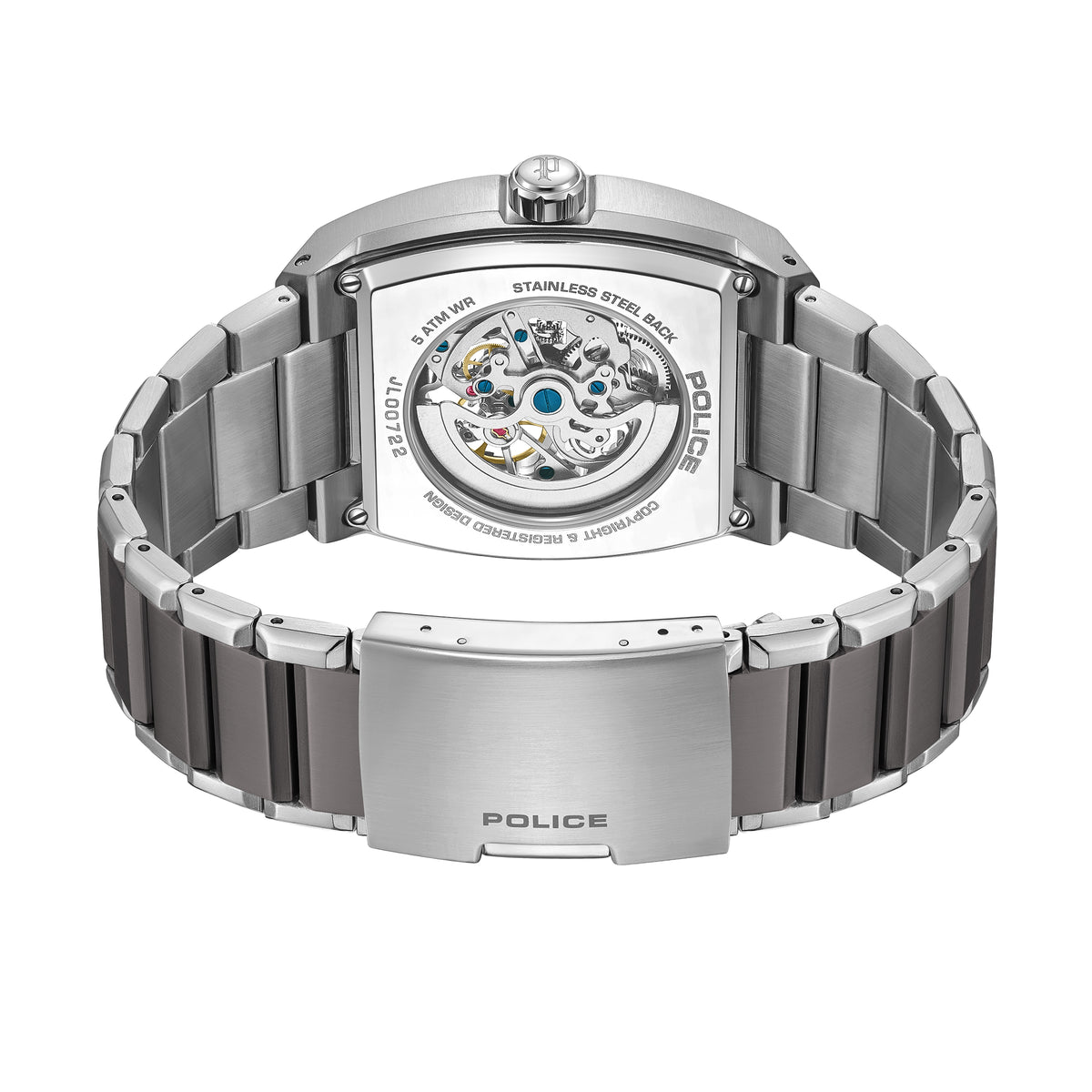 Police Skeletor Grey Dial Bracelet Men's Automatic Watch