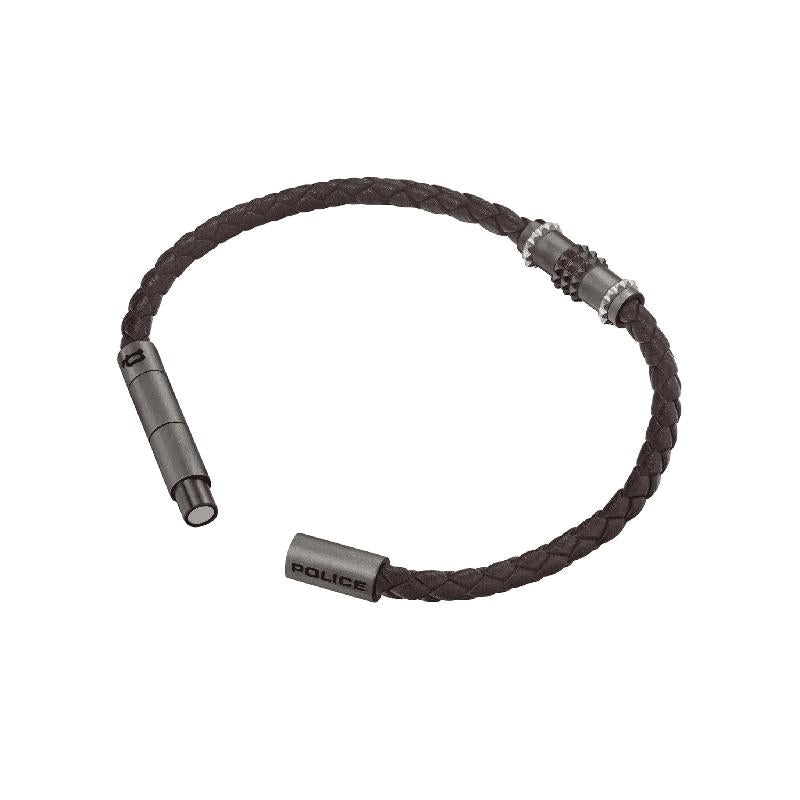 Police Brown Leather Ryder Bracelet