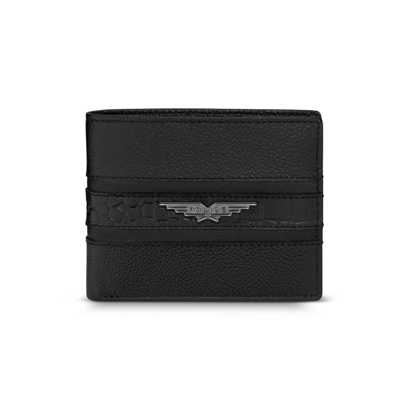 Police Croc Black Leather Wallet