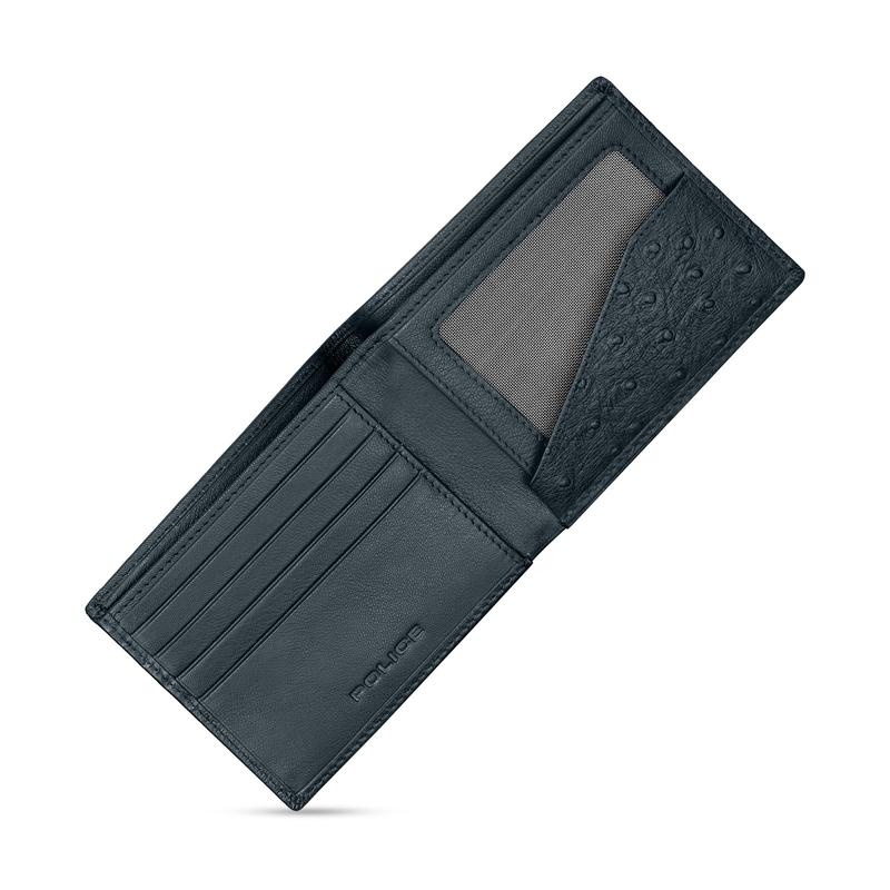 Police Croc Navy Leather Wallet