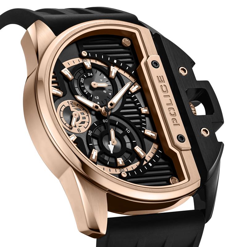 Police Daintree Black Dial Rose Gold Men's Watch