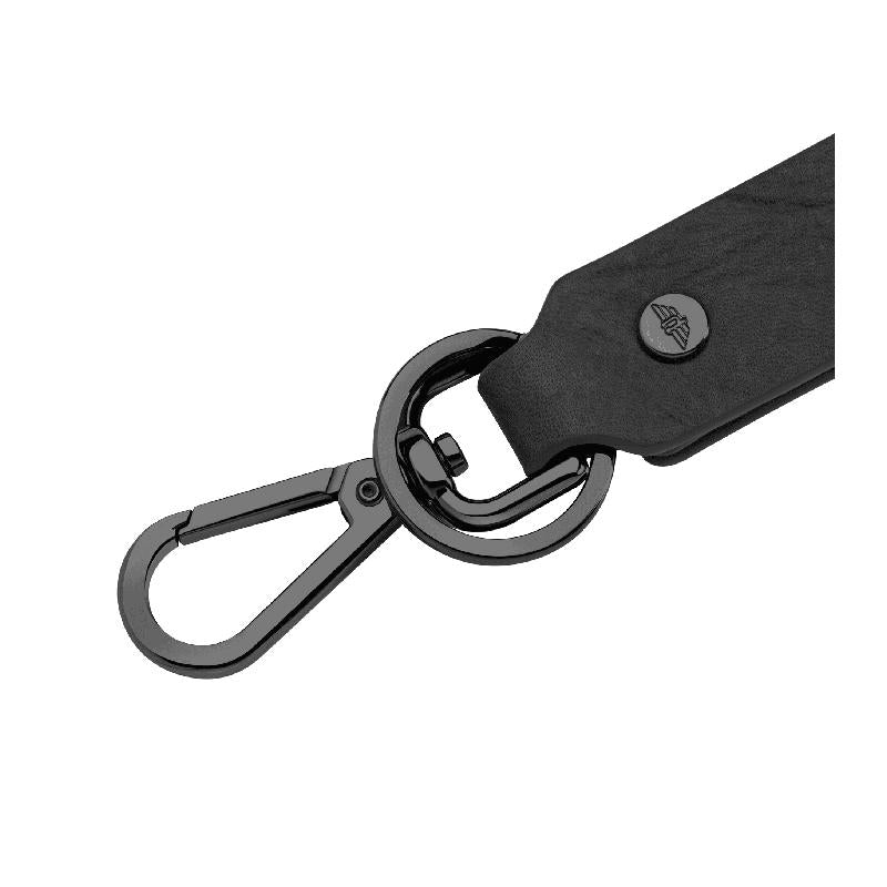 Police Droid Leather Keyring Black