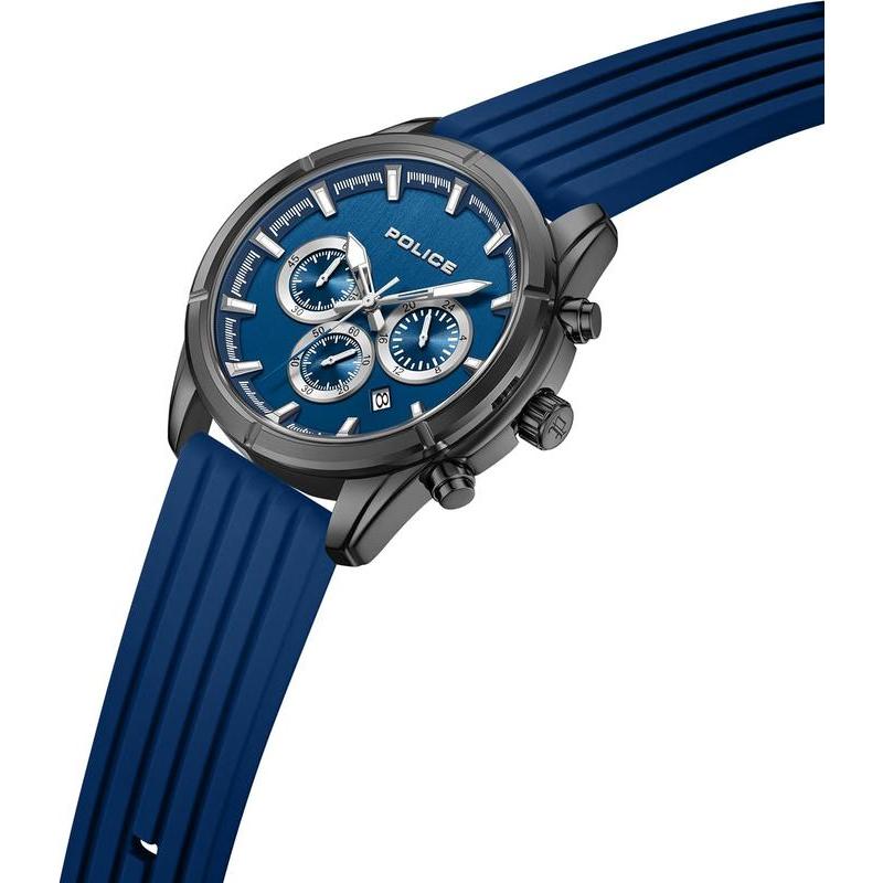 Police Flair Men's Blue Silicone Strap Watch