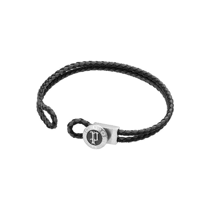 Police Grey Leather Infiniti Bracelet