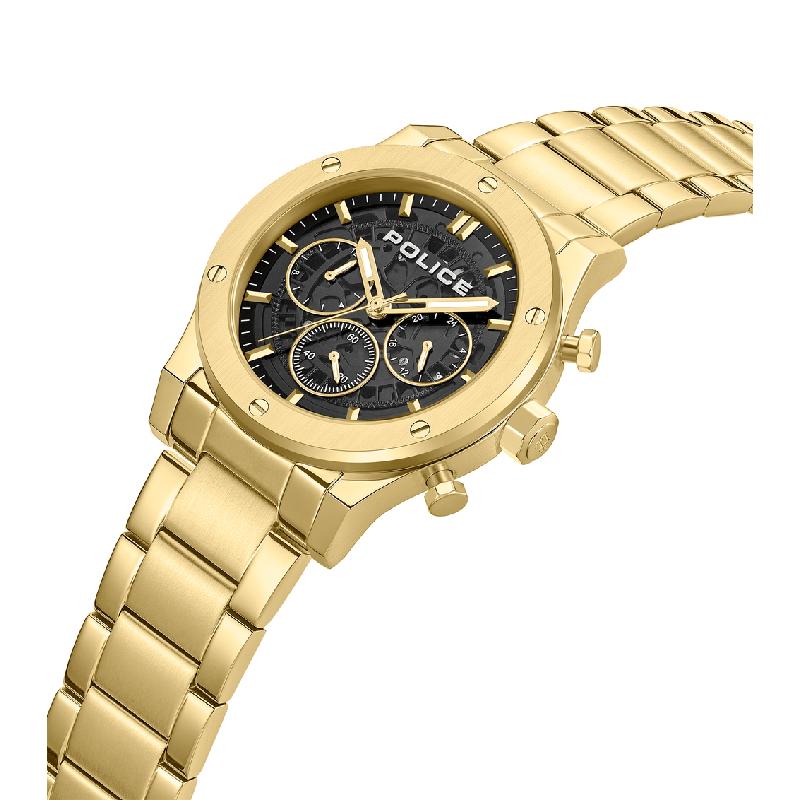 Police Men's Knotty Multifunction Gold-Plated Steel Watch