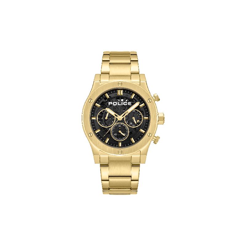 Police Men's Knotty Multifunction Gold-Plated Steel Watch