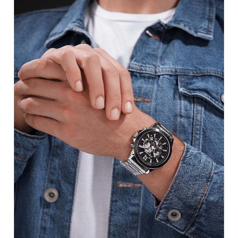 Police Men's Vertigo Stainless Steel Multifunction Skeleton Dial Watch