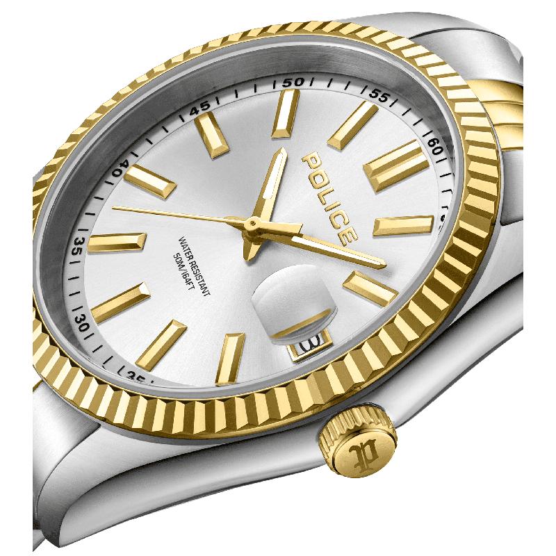 Police Stria Silver Dial Two-Tone Watch