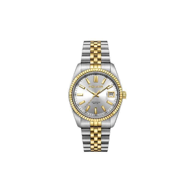Police Stria Silver Dial Two-Tone Watch