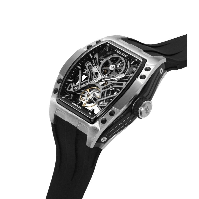 Police Tampa Men's Automatic Steel Tonneau Watch