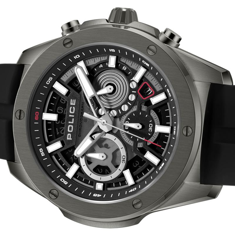 Police Warren Black Dial Gunmetal Men's Watch