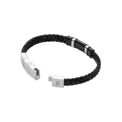 Police Wavebreaker Black Leather Police Bracelet