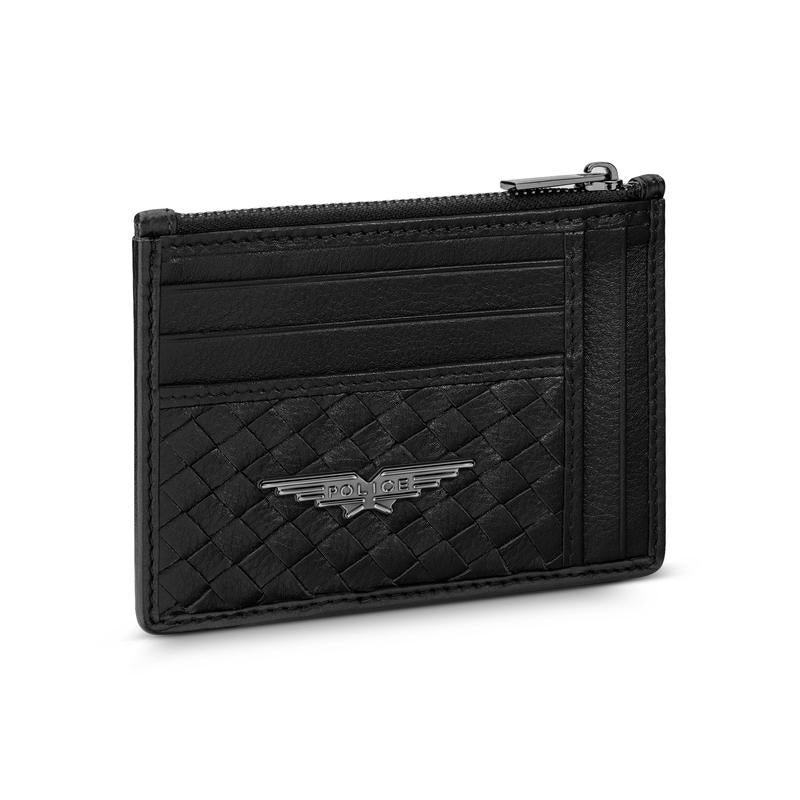 Police Weave Black Card Holder