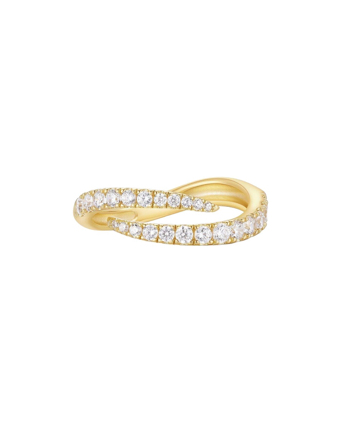 Ania Haie Gold Spiral Pave Adjustable Ring