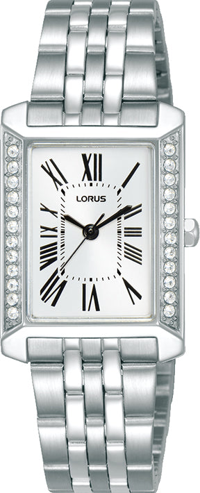 Lorus Ladies Rectangle White Dial Watch